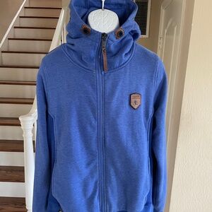 Naketano The Poets Choice Full Zip Cowl Collar Hoody Sweatshirt Mens XL